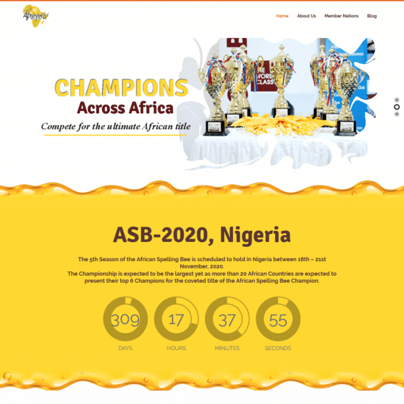 Web design for African Spelling Bee